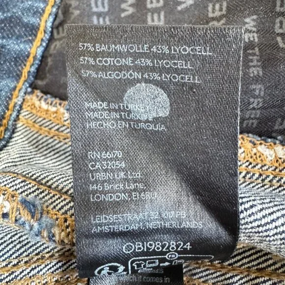 FREE PEOPLE We The Free Good Luck Mid Rise Barrel Leg Jeans in "Deep End" Sz 31 - Picture 9 of 13